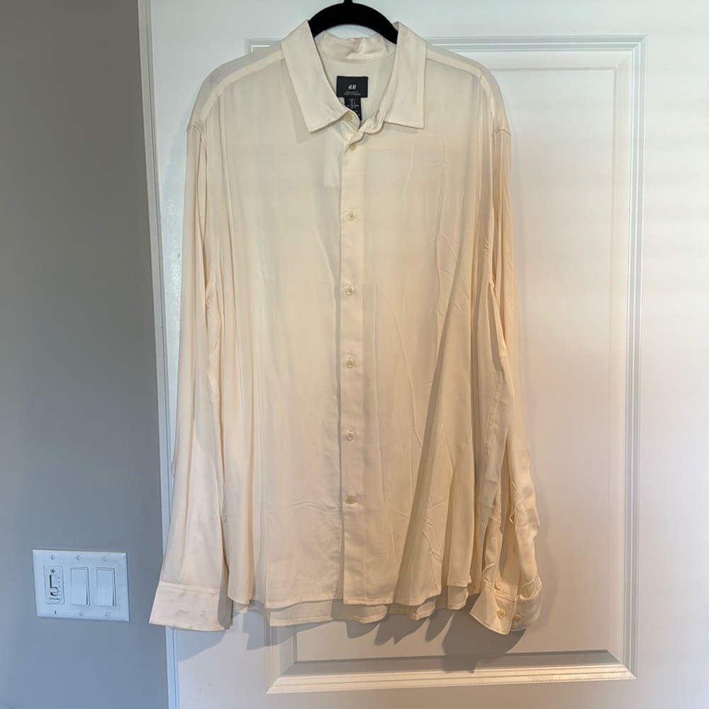Large stretch linen crème/white